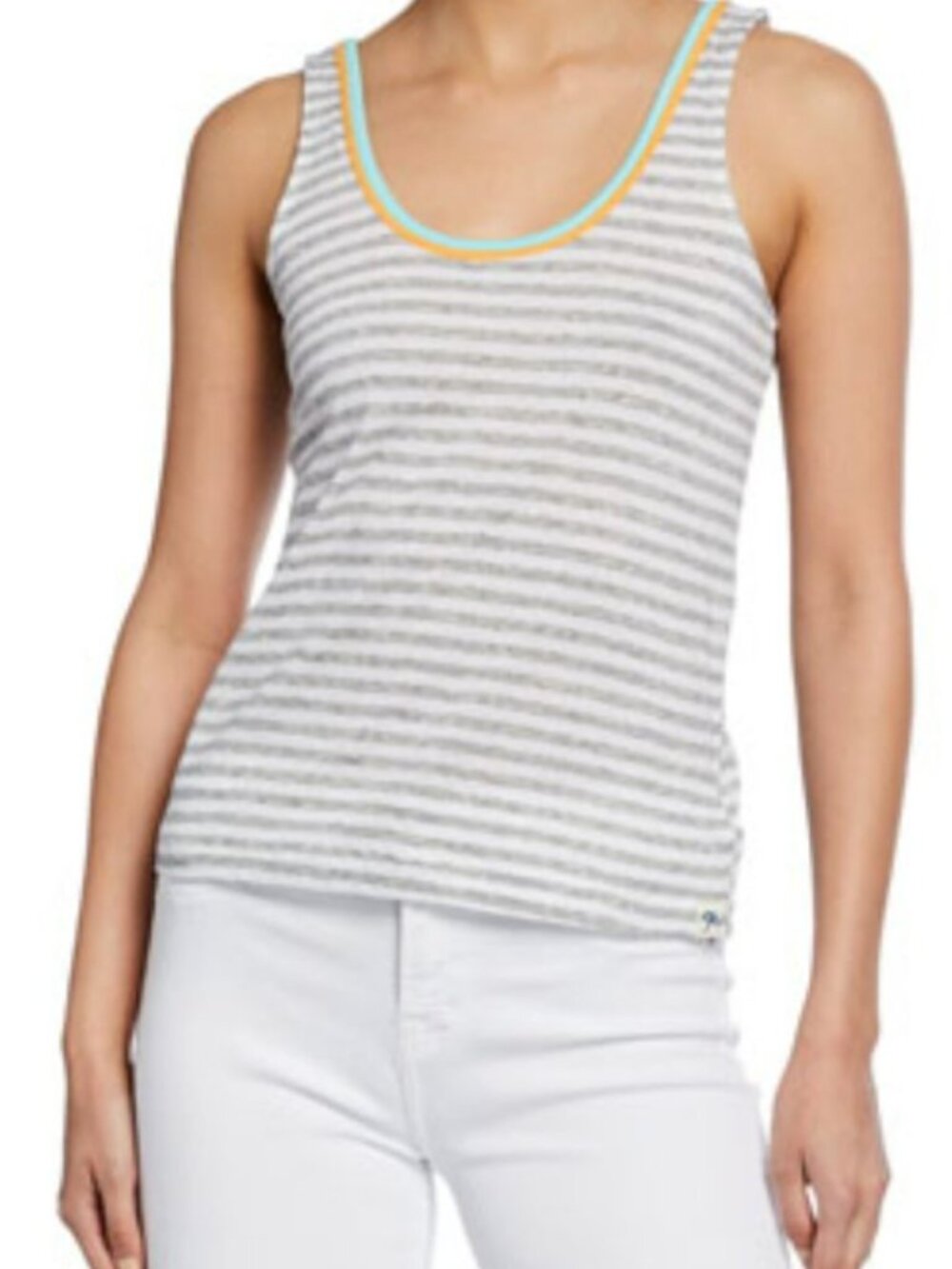 Splendid x Gray Malin Seaside Stripe Cotton Tank Top Gray XS